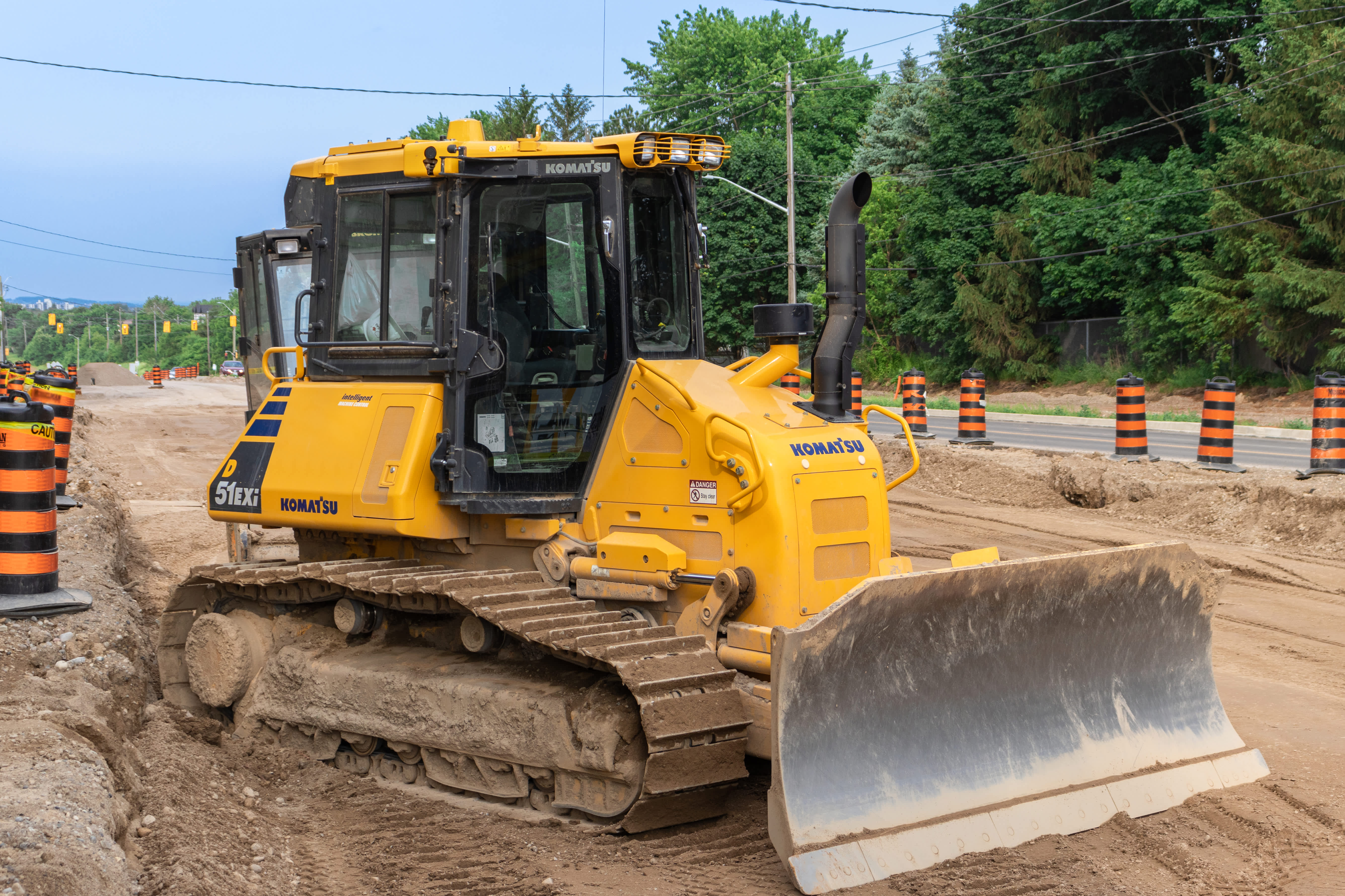 Bulldozer rental on construction project